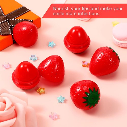 Skiennix Strawberry Lip Balm - 12 Pcs Moisturizing & Plumping Hydrating Protectors | Perfect Valentine's Gift