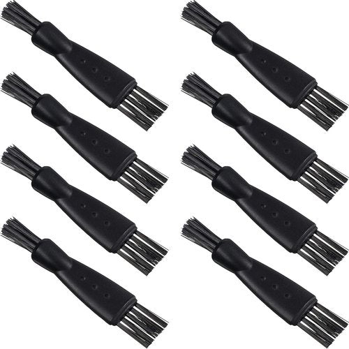 Patelai Electric Shaver Cleaning Brush Set - 8 Double-Sided Nylon Bristle Brushes for Razors & Clippers | Black