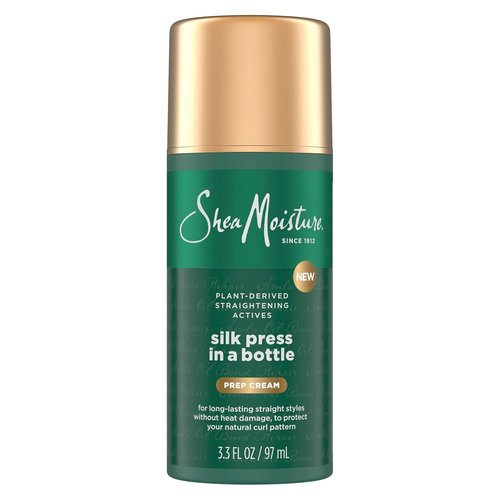 SheaMoisture Silk Press Prep Cream - Heat Protection & Curl Preservation | 3.3 Fl Oz