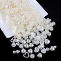500 Pcs Creamy-white Pearls Heart Nail Charms Mixed Styles Flatback Heart Cute Assorted Pearls Heart Beads 3D Nail Art Charms Embellishments for Nail Art DIY Crafts Accessories