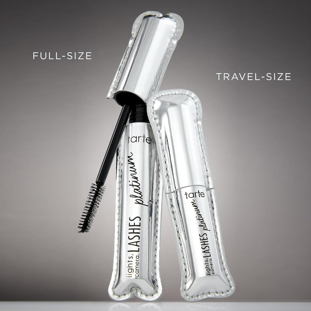 Tarte Lights, Camera, Lashes Platinum Volumizing Mascara - Black Tinted Peptide Formula for Volume & Length, Vegan & Cruelty-Free