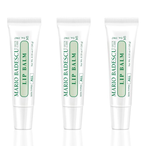 Mario Badescu Moisturizing Original Lip Balm for Dry Cracked Lips, Infused with Coconut Oil and Shea Butter, Ultra-Nourishing Lip Care Moisturizer for Soft, Smooth and Supple Lips, 3 Pack