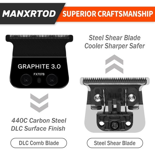 BaBylissPRO Graphite 3.0 Replacement Blade - Ultra Precise FX787 & FX726 Trimmer Compatible | Black