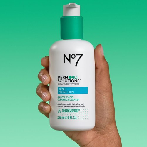 No7 Derm Solutions Salicylic Acid Facial Cleanser - Exfoliating Face Wash for Acne-Prone Skin | 6.7 fl oz