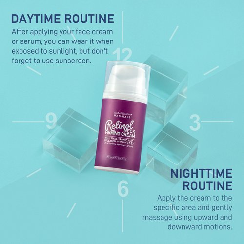 Retinol Neck Firming Cream: Advanced Face Tightening and Lifting Cream with Hyaluronic Acid, Collagen and Vitamin - Tightening Wrinkles, Firming Sagging Skin on Face, Neck, Décolleté - 2.7 Oz