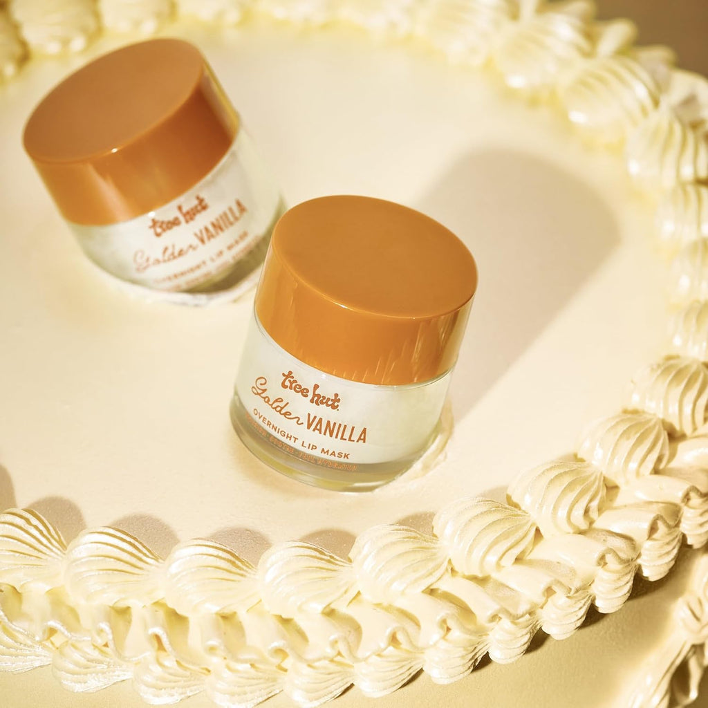 Tree Hut Golden Vanilla Lip Mask - Hydrating Overnight Treatment with Shea Butter & Vitamin E | 0.6 oz