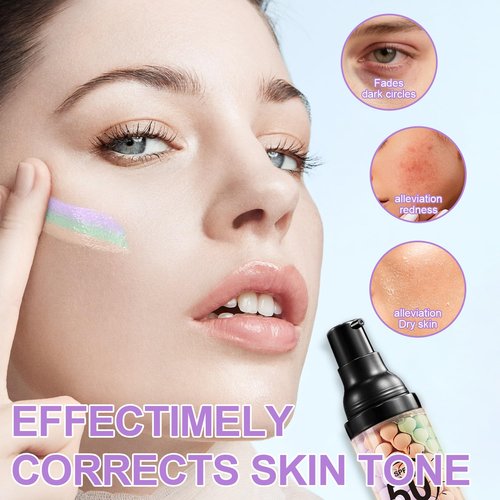 Skiennix 3-in-1 Color Correcting Serum - SPF 50 Primer & Sunscreen for Flawless Makeup Finish