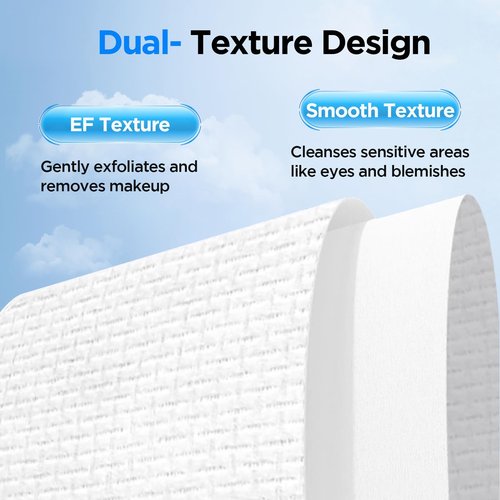 ITO Disposable Face Towel, Ultra-Soft 1-Second Quick-Dry Face Towels, Gentle for Sensitive Dry Oily Skin, Facial Towels for Daily Cleansing Makeup Removal (180 Count EF Texture)
