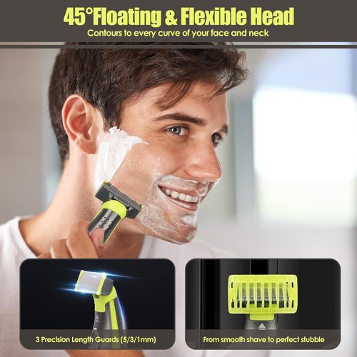 Skiennix Beard Trimmer - Rechargeable Men's Grooming Kit with Washable Electric Razors | Versatile for Face, Beard & Mustache
