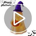 Halloween Ghost Decor with Pumpkin LED Light - Cute Spooky Seasonal Tabletop Accent