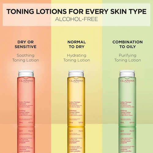 Clarins Soothing Toning Lotion - Hydrate & Balance Skin's Microbiota | Alcohol-Free with Chamomile Extract | 6.8 Fl Oz