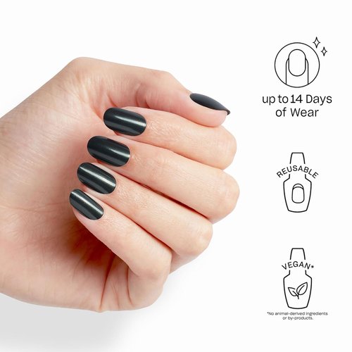 OPI On Point Press On Nails - Short Round Classic & Accent Nail Art | 24 Count With Glue | Long Lasting & Reusable