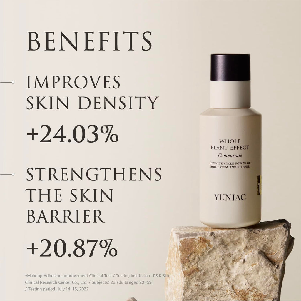 YUNJAC Whole Plant Effect Concentrate(1.35fl oz) - Instant Absorbing Milky texture serum, with squalane, ceramide, fermented ginseng root, for deep hydration, strengthen skin barrier, Korean skin care