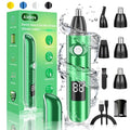 Aiefeya Nose & Facial Hair Trimmer - Painless Eyebrow & Nose Trimmer for Men & Women, IPX7 Waterproof, USB Rechargeable, Easy Cleaning, All-in-One (Green)