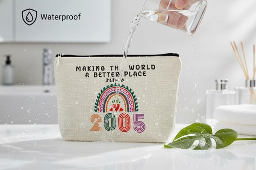 21th Birthday Gifts for Women, Cute 2005 Makeup Bags 21th Birthday Decorations for Teen Girls, 21 Year Old Gift Ideas for Daughter, Sister, Granddaughter, Nieces Cosmetic Travel Bag (Rainbow2005)