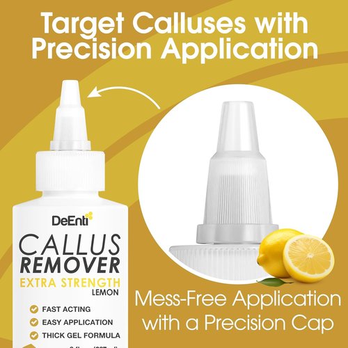 DeEnti Callus Remover Gel - Extra Strength 8oz for Dry Skin & Cracked Heels | Salon-Grade Foot Care