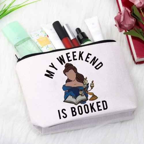 GJTIM Princess Inspired Zipper Pouch My Weekend Is Booked Book Nerd Accessories Bag for Reader Writers (My Weekend Bag)