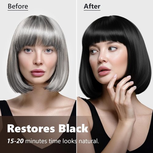 KAISASA Black Hair Dye Shampoo - 3 in 1 Gray Hair Coverage for Men & Women | 500ml