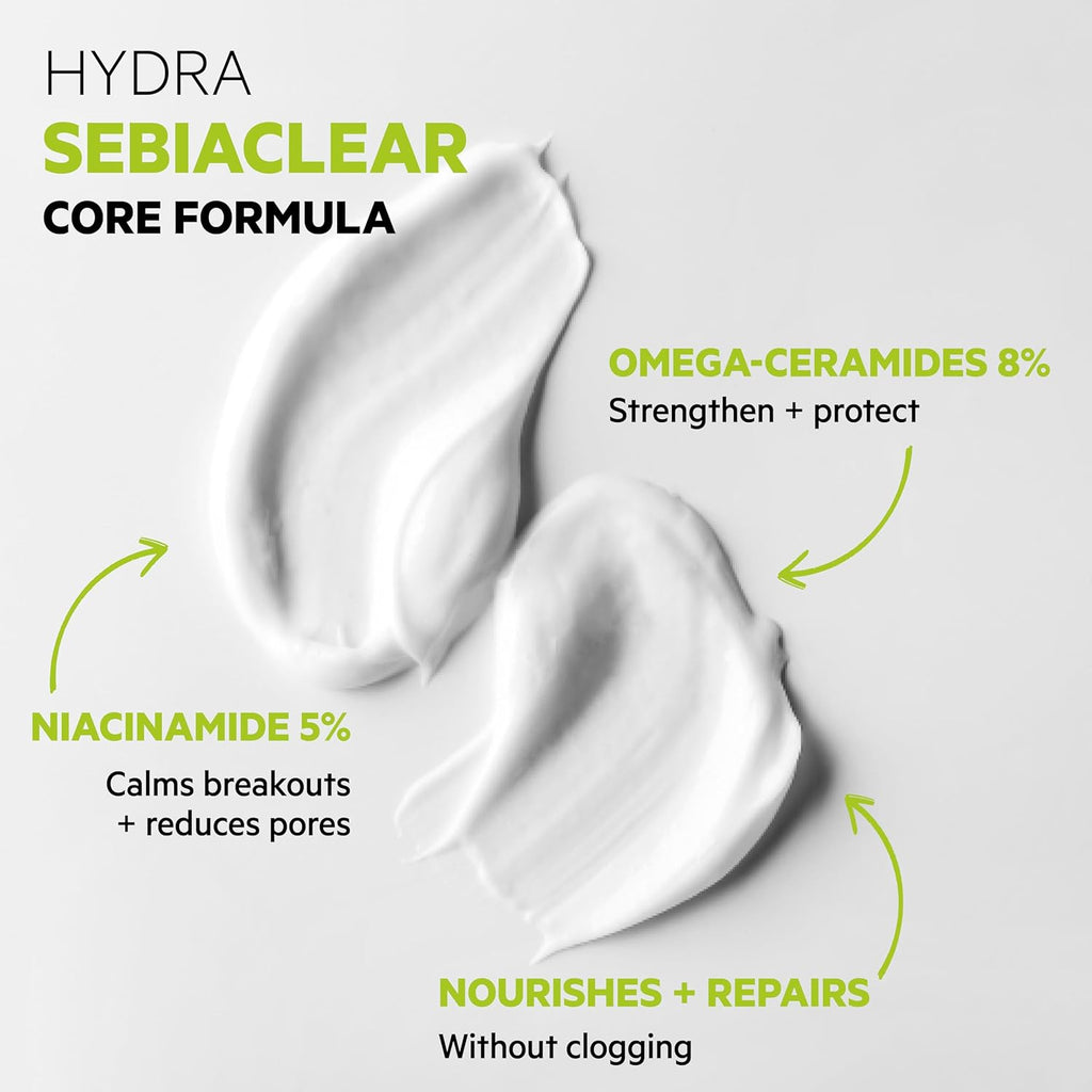 SVR Sebiaclear Moisturizing Face Cream - Soothing Formula with Niacinamide & Hyaluronic Acid for Oily Sensitive Skin | 1.4 oz