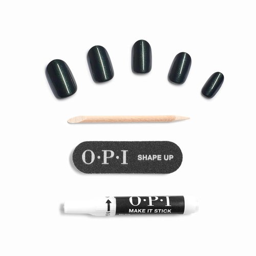 OPI On Point Press On Nails - Short Round Classic & Accent Nail Art | 24 Count With Glue | Long Lasting & Reusable