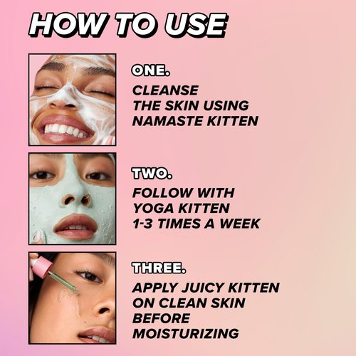 I DEW CARE Blemish Heartleaf Skincare Set - Kitten My Balance On | Foam Cleanser & Wash-off Mask & Serum, Gentle Skincare, Soothe & Balance, Stocking Stuffers, Gift For Girls, Teen Girls Skin Care Kit