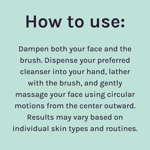 LOLLIPOP Dual-Sided Facial Cleansing Brush | Handle Size Silicone Face Exfoliator and Soft Fiber Cleanser | Manual Face Scrubber for Pores, Makeup Removal, Blackhead and Skincare Routine, Minty