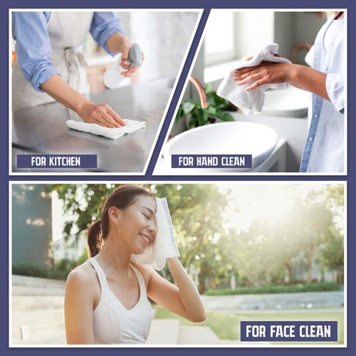 12 x 12 Inches White Wash Cloths Bulk, 12 Pack Face Cloths, Hand Towels for Bathroom, Cotton Washcloths Set, Soft Cleaning Rags for Bath, Body, Spa, Gym, Kitchen, Dish