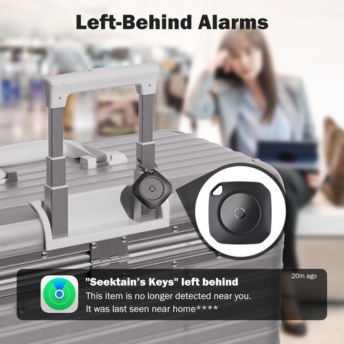 Air Tracker | Smart Bluetooth Tracker Tag - 4 Pack for Luggage, Keys & Backpacks - Replaceable Battery, Black