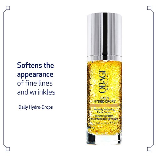 Obagi Daily Hydro-Drops Facial Serum & Rejuvenating Eye Gel Cream Set - 1oz Serum Hydrates & Softens Wrinkles | .5oz Eye Cream Brightens & Depuffs