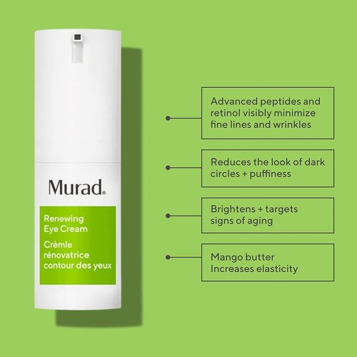 Murad Renewing Eye Cream - Nourishing Retinol & Peptide Formula for Dark Circles & Wrinkle Reduction - 0.5 Fl Oz