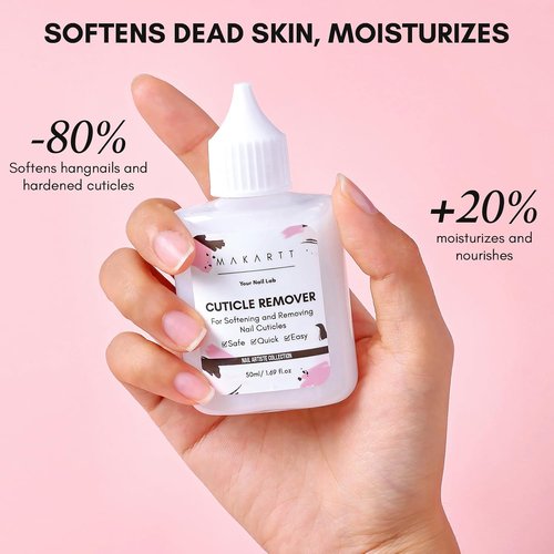 Makartt Cuticle Remover Liquid - 50ml Professional Softener Cream for Dry Cuticles | Salon-Quality Nail Care