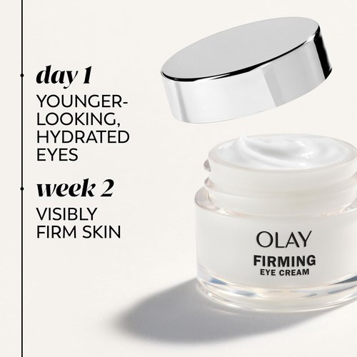 Olay Firming Eye Cream - Fragrance-Free Collagen Peptide for Youthful Skin, 0.5 Fl Oz