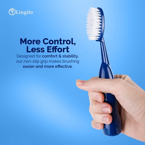 Lingito Smokers Toothbrush Wide-Head, Extra-Firm Hard-Bristle Oral Care for Tough Stains, Deep-Cleaning Manual Brush for Coffee & Tobacco-Stained Teeth, Premium Stain Removal & Brightening - (2 Pack)