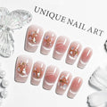 JODSONE Pink Square Press on Nails 3D Handmade Cat Eye Reuseable Fake Nail Tips Ready to Wear - Medium