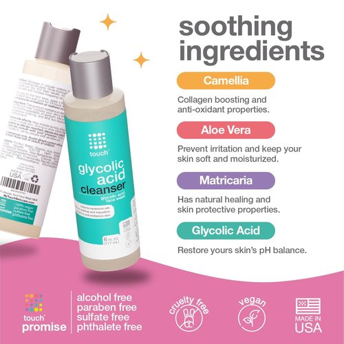 Skiennix 10% Glycolic Acid Face Wash - Exfoliating Foaming Cleanser for Anti-Aging & Clear Skin - 6 oz.