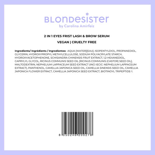 Blondesister 2 in 1 Eyes First Eyelash and Eyebrow Serum - 0.084 oz