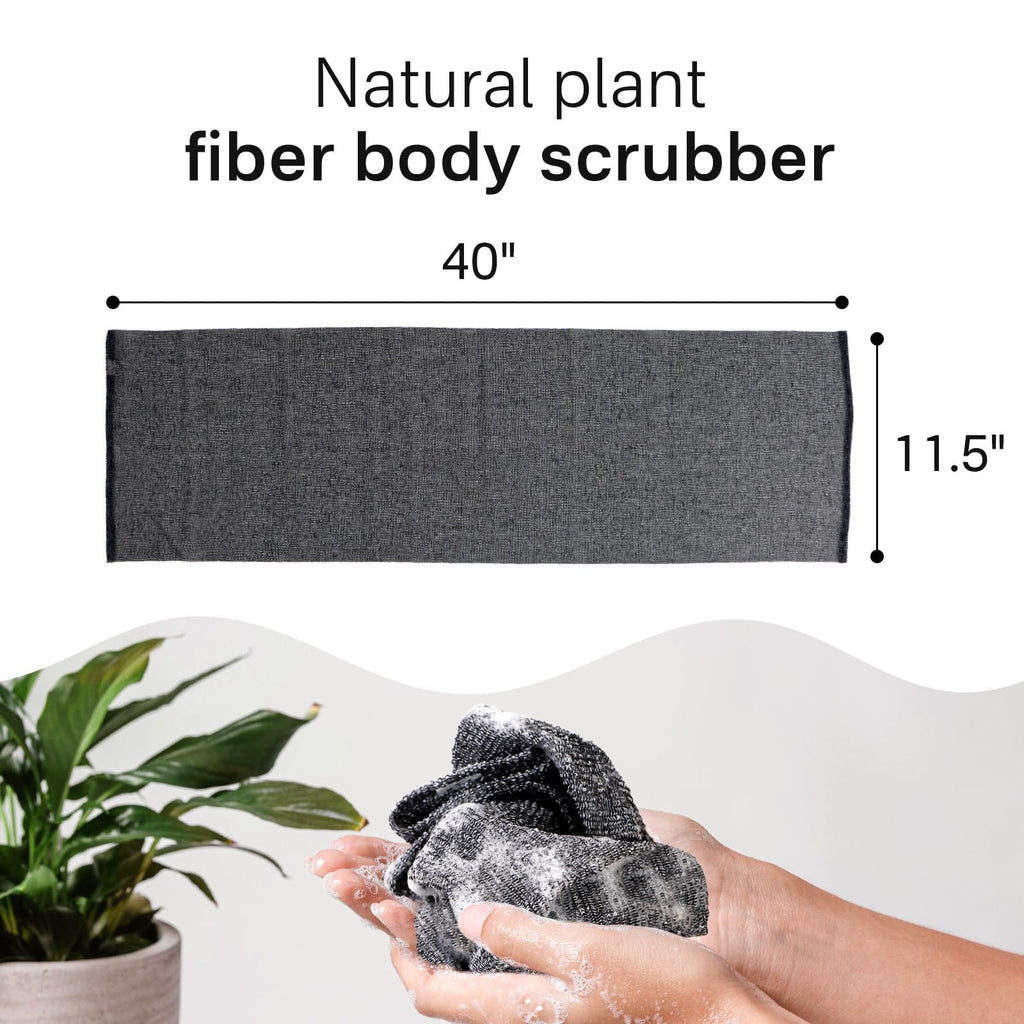 Yiclick Exfoliating Washcloth Towel, Japanese Exfoliating Bath Wash Cloth for Body Exfoliation, Korean Back Scrubber Washer for Shower, African Net Sponge Brush Loofah Exfoliator (Grey)