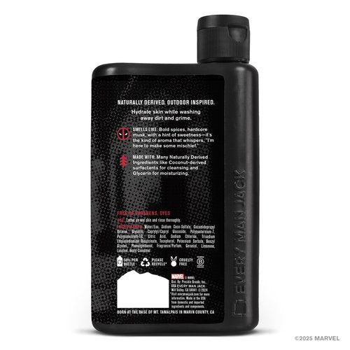Every Man Jack Deadpool Body Wash Gift for Men – Plant-Based Cleansers & Moisturizers – Paraben & Dye Free – 13.5 fl oz (2 Pack)