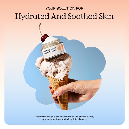 KraveBeauty Oat So Simple Water Cream Moisturizer, Calming, Lightweight Hydrating Gel Face Cream for Sensitive Skin with Oat Extract & Squalane, Fragrance Free, 80 mL