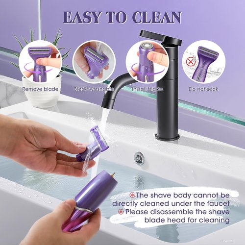 Electric Razor for Women,6 in 1 Women's Bikini Trimmer Shaver for Women & Men Pubic Hair, Private Area, Legs, Eyebrow,Face, Nose, Eyebrow, Body Hair Removal IPX5 Waterproof Wet & Dry