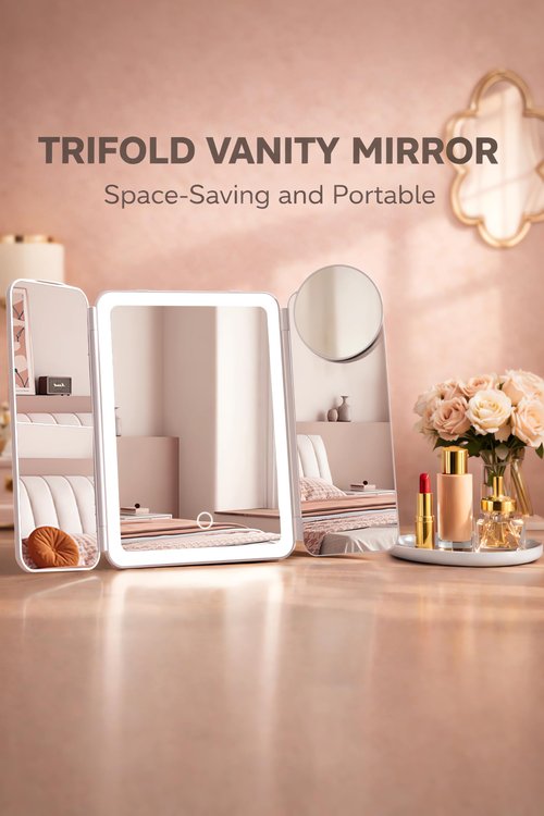 Lupow Makeup Mirror Vanity Mirror with 3 Lighting and Adjustable Brightness,Detachable Height-Adjustable Dresser Mount,2X,3X,10X Magnification,Suitable for Bathrooms,Vanity,Ideal Gifts for Women
