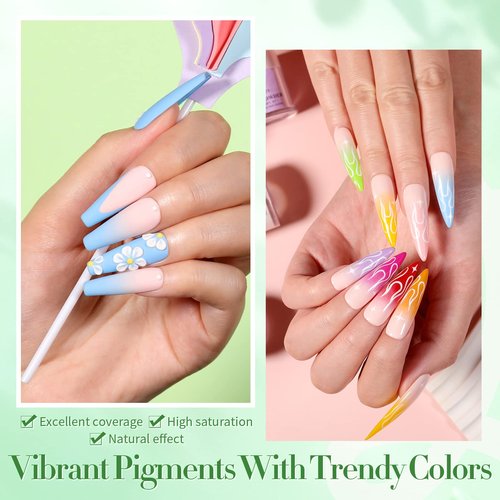 BORN PRETTY Acrylic Powder Set 36 Colors Acrylic Nail Powder Nude Pink Burgundy Red Green Blue White All Seasons Professional Polymer 3D Nail Art Kit for French Extension Carving Valentines Day Gift