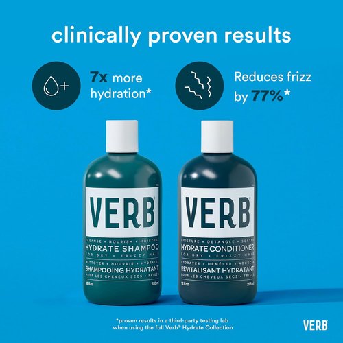 VERB Hydrate Shampoo & Conditioner Duo - Nourishing Formula for Smooth, Frizz-Free Hair - Amber & Warm Jasmine Scent
