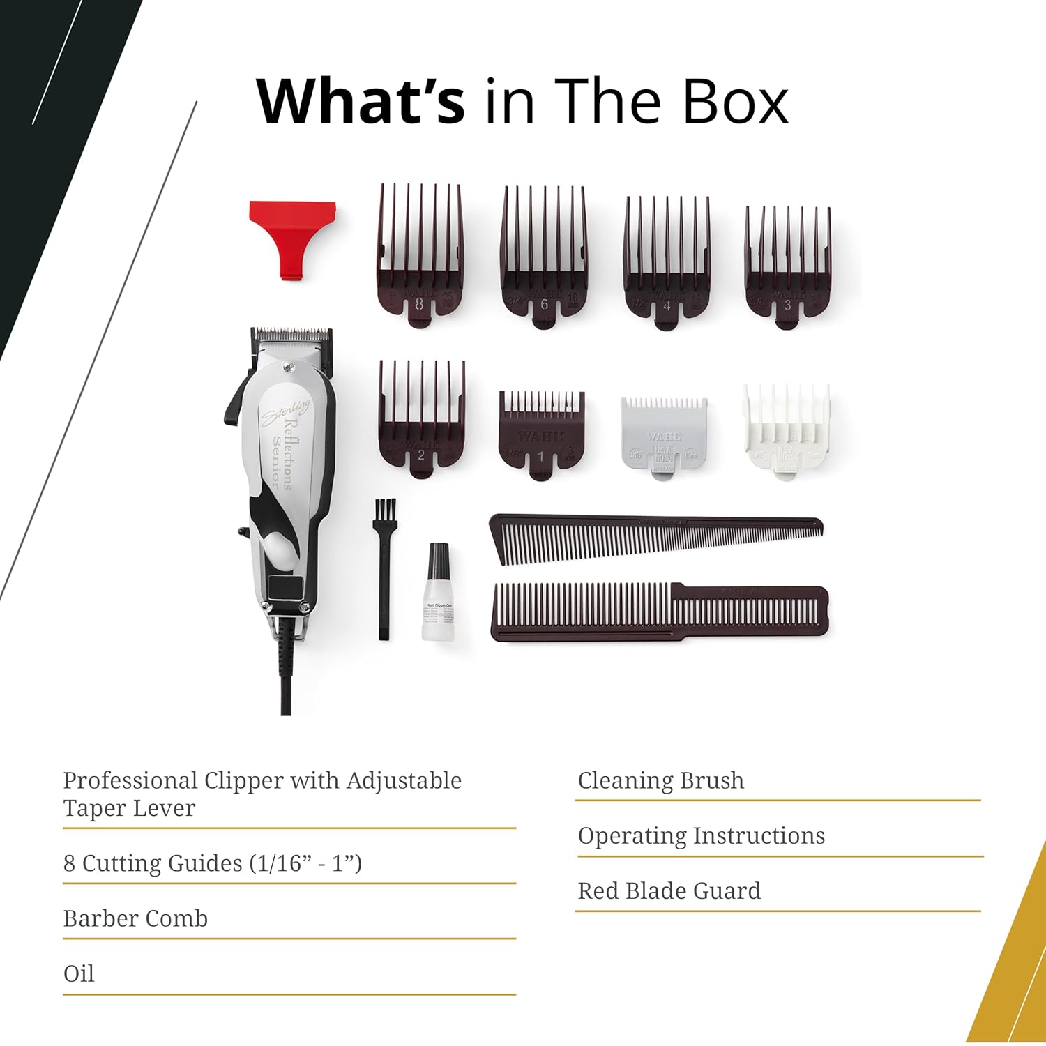 Wahl Professional Hair Clipper - V9000 Motor Corded Tool with Adjustable Taper Lever & Metal Housing