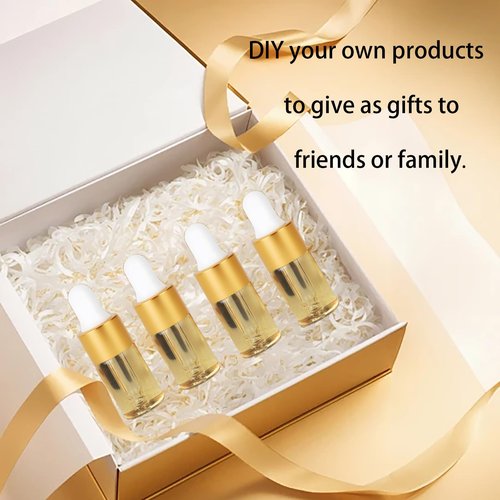 36 Piece Mini Glass Dropper Bottles Set, 3ml Mini Stratum Corneum Essential Oil Dropper Empty Bottles, Suitable for Essential Oil Perfume Cosmetic Liquid Travel Sample Containers (Transparent)