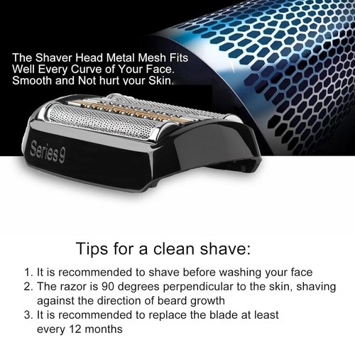 Series 9 Electric Shaver Replacement Head 92B Compatible with Braun S9 Sport Replacement Head, 92B Foil Blades for All Series 9 Shavers 9477cc,9330s,9465cc,9460cc,9419s,9390cc,9385cc