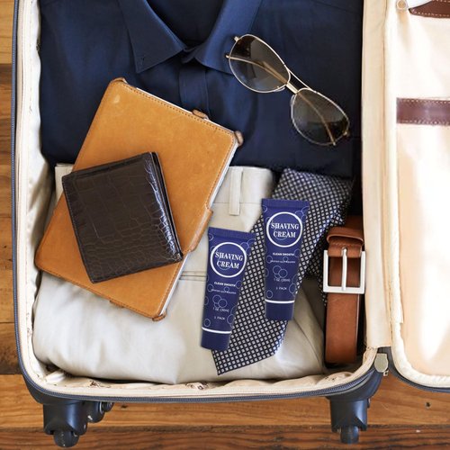 Travel Shaving Cream for Men, Individually Wrapped Mini Shaving Cream in Bulk, Disposable Travel Size Toiletries Amenities Vacation for Hotel, Shelter/Homeless/Nursing Home/Charity 1 Oz (Pack of 60)
