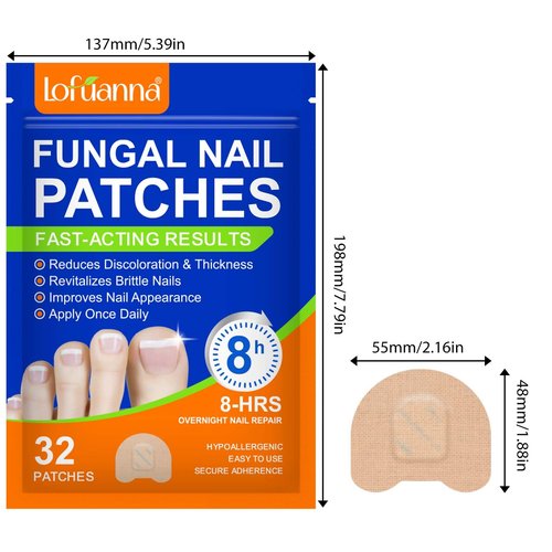 Toenail Treatment Extra Strength - 32 Pcs Nighttime Nail Patches, Overnight Toe Nail Treatments for Damaged Nails Foot Nails Repair and Care, 8-Hour Restores Healthy Appearance (2PCS)