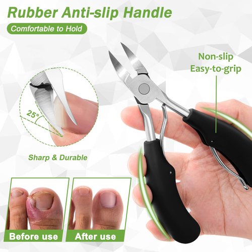 Trimlyx Toenail Clippers for Thick Toenails, Heavy Duty Toe Nail Clippers for Thick Nails for Seniors, Ingrown Large Toe Nail Clippers for Seniors, Men 5Pcs