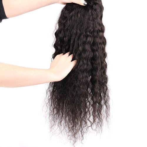 huarisi Water Wave U Part Wig Human Hair for Women 100% Unprocessed Brazilian Virgin Curly Upart Wig Human Hair Wigs 150% Density Natural Color (14 Inch)